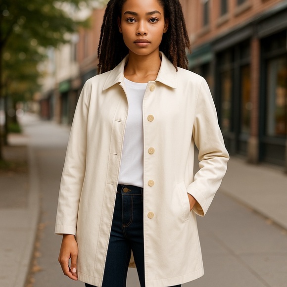 ✨ Coach White Trench Coat – Timeless, Lightweight & Chic | Size XL - Picture 1 of 11
